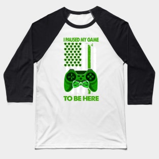 Shamrock Irish Flag Gamer Video Game Controller St Patricks Baseball T-Shirt